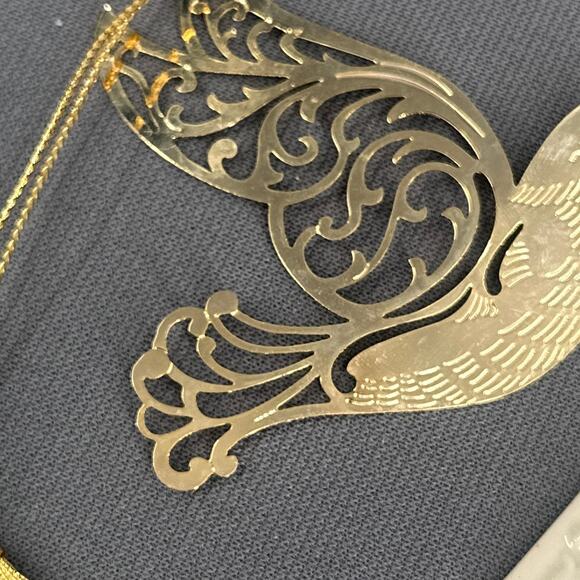 Lenox Across The Miles Christmas Ornament Gold Dove Red Heart Porcelain Tag Box - Picture 11 of 13